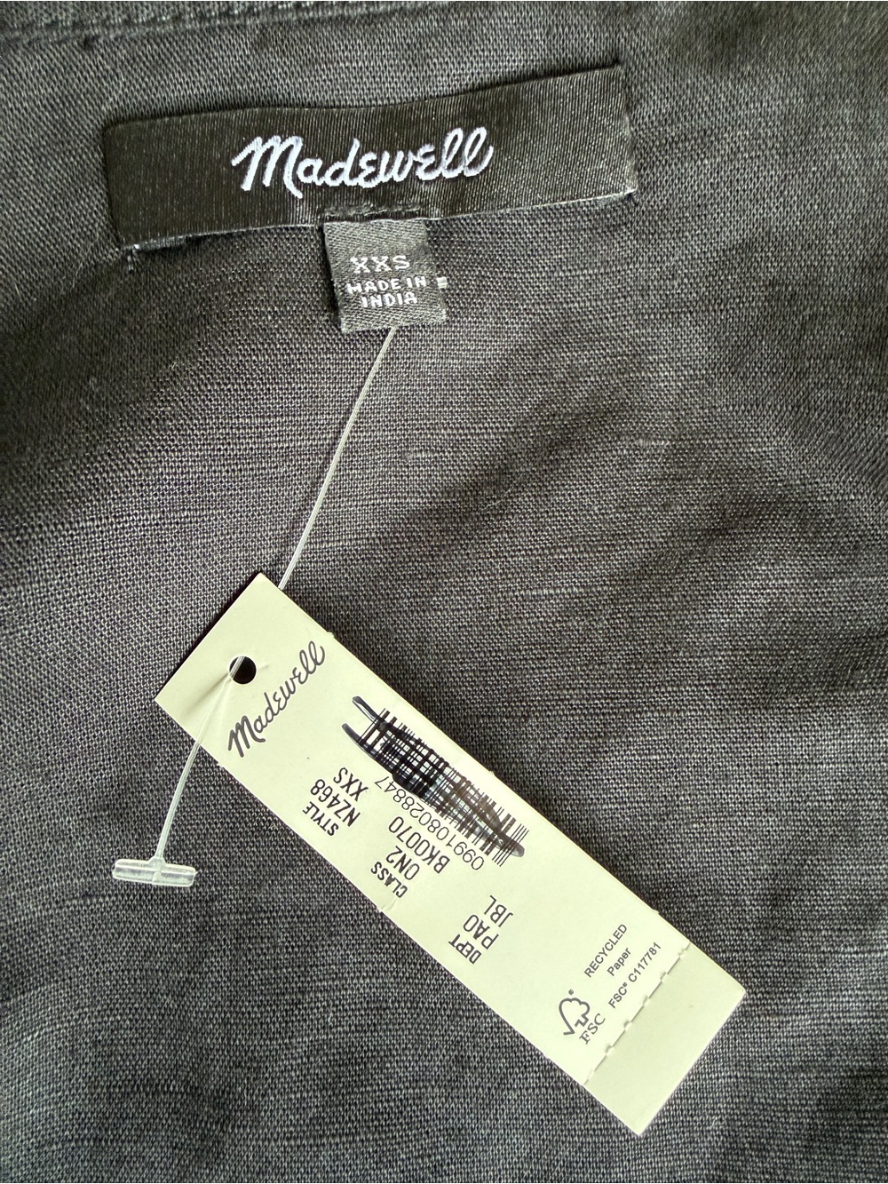 Madewell Straight-Hem Shirt Linen Cotton Blend Black XXS Oversized NWT 2026 - Picture 4 of 11